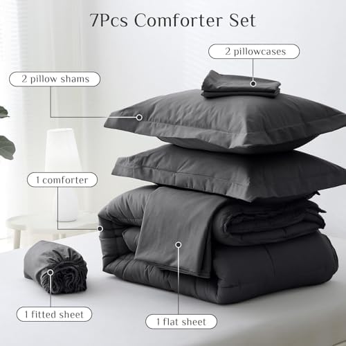 JOLLYVOGUE California King Comforter Set, Ultra-Soft Bed in a Bag Cal King Size - Image 5