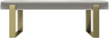 VANT Upholstered Bed Bench - Metallic Neutral Champagne - Burnished Brass - Contemporary Modern, Bedroom Bench Seat, Hallway, or Entryway