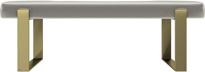 VANT Upholstered Bed Bench - Metallic Neutral Champagne - Burnished Brass - Contemporary Modern, Bedroom Bench Seat, Hallway, or Entryway