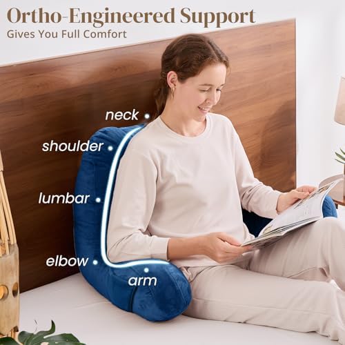 Sasttie Reading Pillow for Bed, Back Pillow for Sitting Up - Image 4
