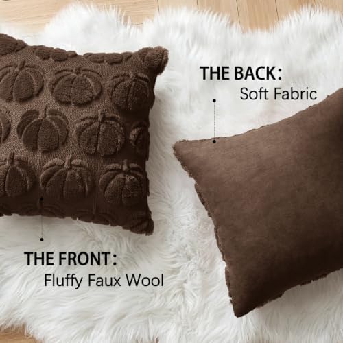 MIULEE Fall Pillow Covers Pumpkin Fall Decor 18x18 Reddish Brown - Image 6