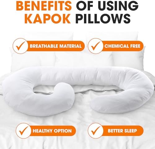 Cheer Collection Natural Kapok J Shaped Body Pillow - Image 7