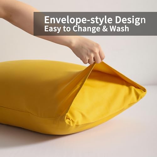 King Pillow Cases, 2 Pack, 20x40 in, Microfiber, Ginger Yellow - Image 4