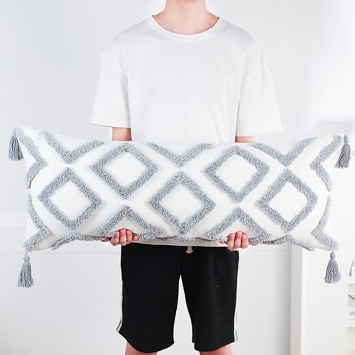 PANOD Decorative Long Lumbar Pillow Cover 14x40 Boho, Super Soft Chenille Extra - Image 4