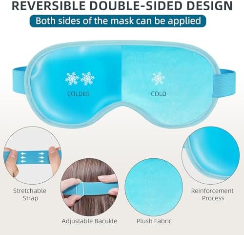 2 Pack Cooling Eye Mask for Puffy Eyes, Reusable Gel Cold Compress Pack for - Image 5