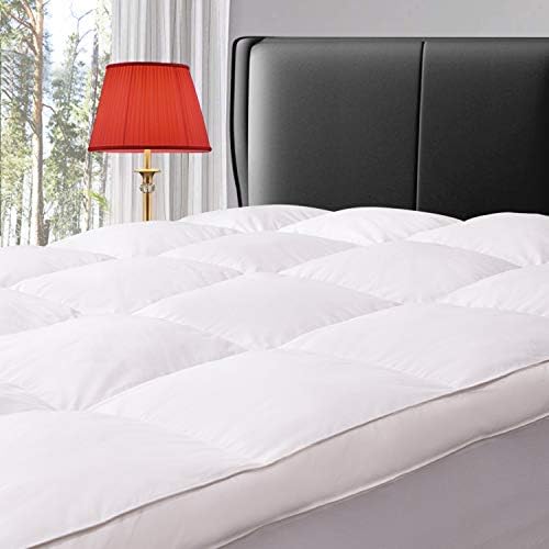 ELEMUSE Queen Goose Down Feather Mattress Topper, Feathered Pillow Top by ELEMUSE