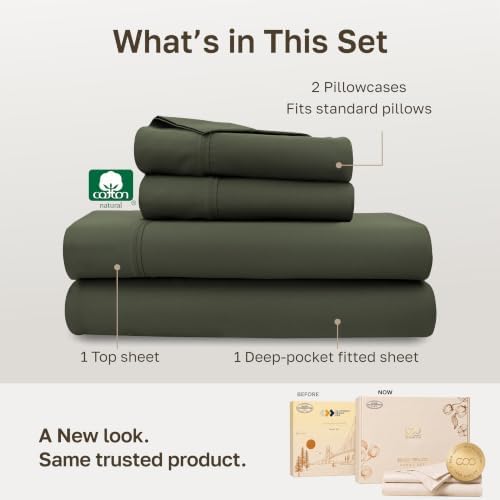 California Design Den Soft 100% Cotton Sateen Full Size Bed Sheets Set - Image 3