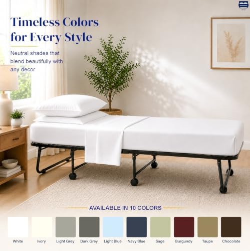 Cottingon 4 PC Cot Sheet Set 25"X75", Egyptian Cotton - Image 6