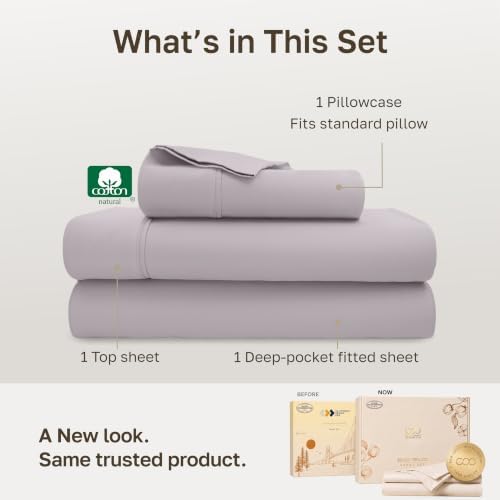 California Design Den Soft 100% Cotton Sateen 3 Pc Twin/XL Sheets Set - Image 3