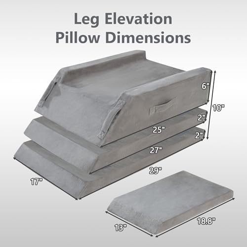 4 Heights Leg Elevation Pillow Blood Circulation, L 29" - Image 3