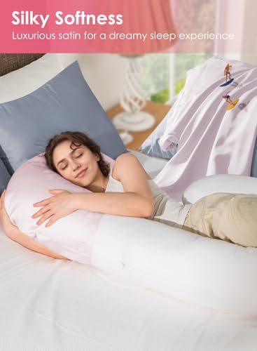 QUEEN ROSE Pregnancy Pillow Cover, Satin Cooling Pillowcase - Image 3
