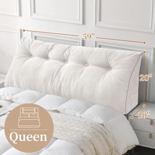 Sasttie Headboard Pillow Queen, Wedge Pillow Headboard - Image 2