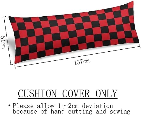 Checkerboard Decorative Body Pillow Cover, Geometric Checkered Plaid Pattern - Image 3