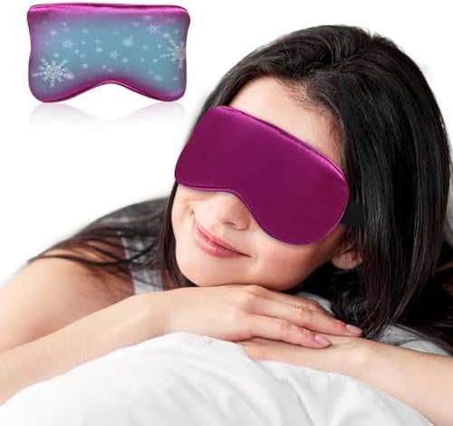 Cooling Eye Mask for Sleeping Silk Migraine Headache Relief Gel Mask Cold by SEIWEHIDO