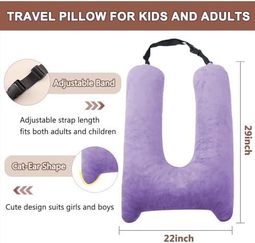 1 MIDDLE ONE Car Pillow for Kids, Memory Foam Travel Pillow for Car and Adults - Image 4