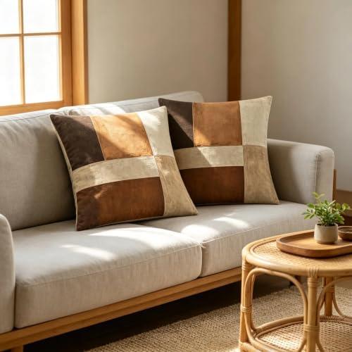 Wabi Sabi Abstract Block Throw Pillow Covers 18x18 Set of 2 - Image 7