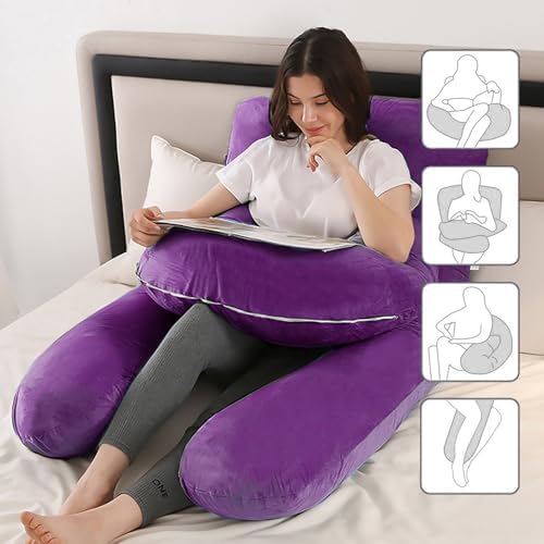 Pregnancy Pillows for Sleeping, 59 Inch U-Shaped Full Body Pillow, Maternity - Image 5
