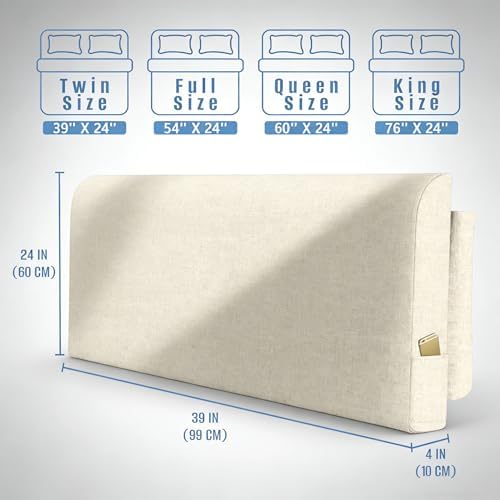 Twin Headboard Pillow Cushion, Wall Mounted No Drill Headboard Pad - Image 2