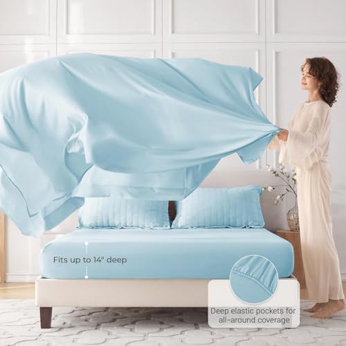 MUXHOMO 5 Pieces Twin Comforter Set, Seersucker Bed in a Bag Twin Size - Image 3