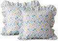 Mywinlle Farmhouse Garden Floral Ruffle Throw Pillow Covers Set of 2, 100% by Mywinlle