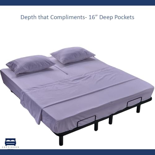 4 Piece Flex Head King Sheet Set 34" Top, 100% Egyptian Cotton - Image 5