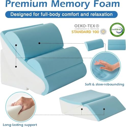 Ahpmeoa 6PCS Wedge Pillow Set for After Surgery, Sit Up Pillow - Image 5