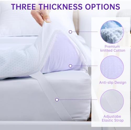MUXHOMO 3-Inch King Mattress Topper, 7-Zone Egg Crate Memory Foam - Image 3