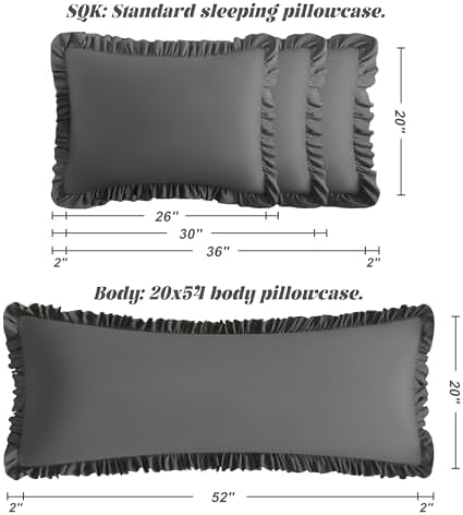 BEDSUM Standard Ruffled Pillow Shams - Image 3