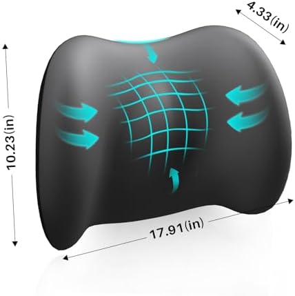 Cooling Lumbar Support Pillow for Office Chair, Memory Foam Car Back Cushion - Image 2
