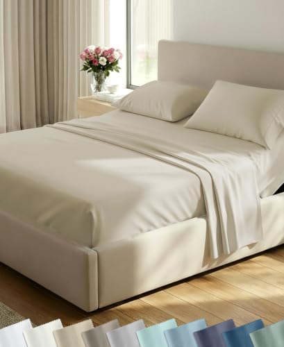 California Design Den Soft 100% Cotton Split King Bed Sheets by CaliforniaDesignDen