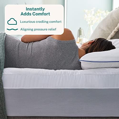 Sleep Innovations Dual Layer 4 Inch Memory Foam Mattress Topper, King Size - Image 2