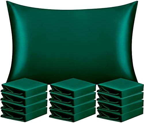 NTBAY Standard Satin Pillowcases, Dark Green by NTBAY
