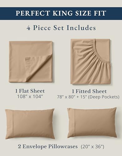 LANE LINEN 100% Organic Cotton Sheets Set, Long- Staple Percale Weave Ultra - Image 4