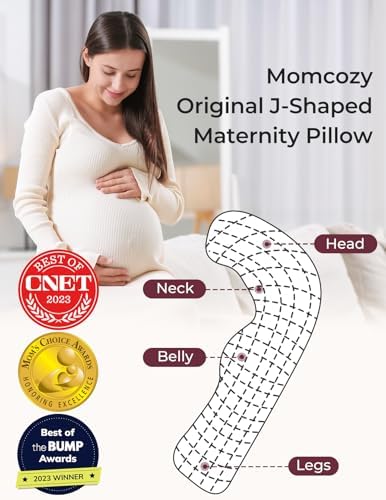 Momcozy J Shaped Cooling Pregnancy Pillow, Maternity Pillow - Image 4