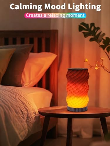 Touch Bedside Lamp with Sound Machine for Adults, Dimmable Night Light for Bedroom, 3-in-1 Bluetooth Speaker & White Noise Machine for Sleeping, Relaxation Dynamic Mood Lighting (Campfire/Breathing) - Image 3