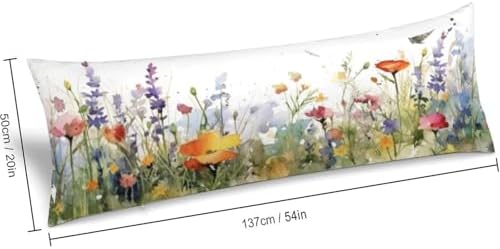 Daisy Lavender Floral Body Pillow Cover Pillowcase - Image 2