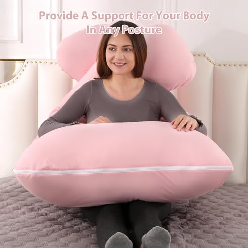 Amagoing Pregnancy Pillow, 57 Inch U Shaped Maternity Full Body Pillow - Image 3