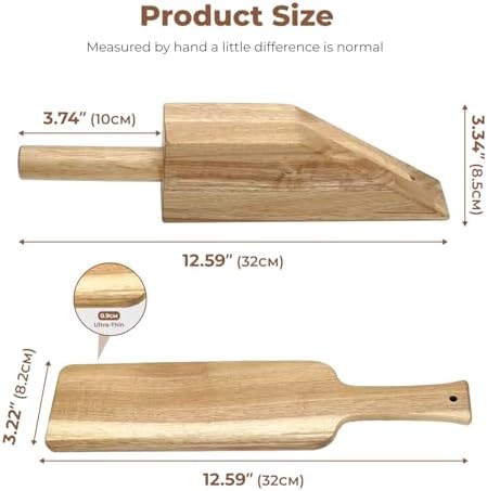 DR.OXXIER 2-Piece Acacia Wood Mattress Lifter and Bed Maker Set - Image 3