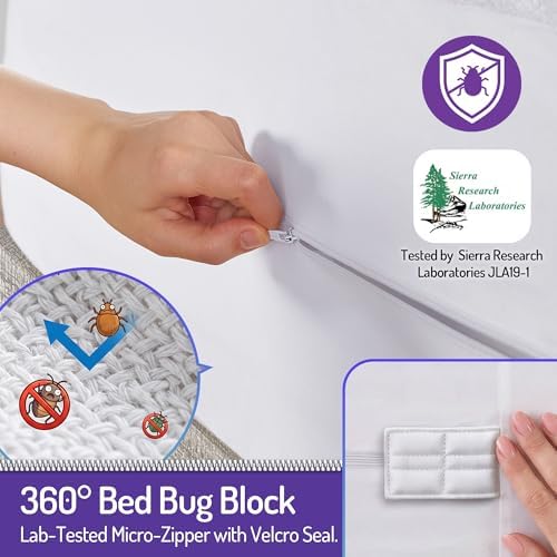 Mattress Encasement Cal King, Bed Bug Cover Lab Tested Fits 13-15" Bed - Image 2