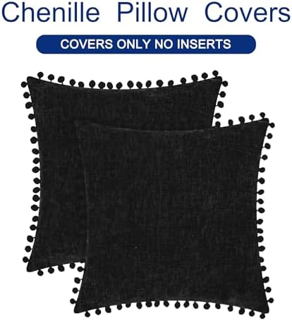 CaliTime Decorative Couch Throw Pillow Covers 18 X 18 Inches Black - Image 6