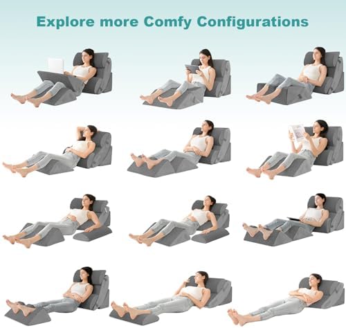 Hansleep Bed Wedge Pillow Set for After Surgery 6PCS, Post Surgery Pillow for - Image 5