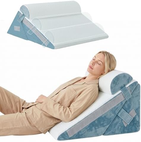 BDEUS 3PCS Wedge Pillow Set for After Surgery, Back Pillow for Bed Sitting up by BDEUS