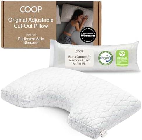 Coop Home Goods Original Cut-Out Adjustable Pillow, Queen Size Bed Pillows by CoopSleepGoods