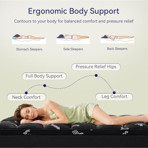 ELEMUSE Queen Size Bamboo Viscose Mattress Topper, Thick Pillow Top Pad - Image 4