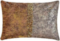 Pack of 2 Decorative Oblong Pillow Cover Rust & Gold, Sequins Embroidered by TheHomeCentric