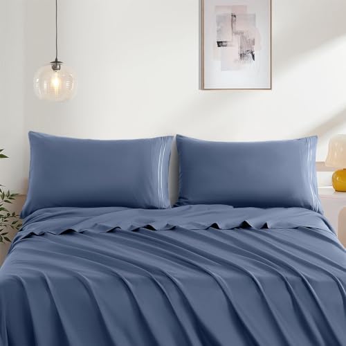 Gray Blue King Size Pillow Cases Set of 2 - Image 2