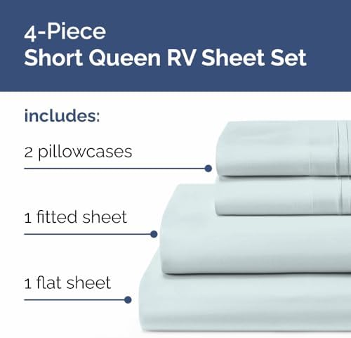 Short Queen Size 4 Piece Bed Sheet Set - Image 2