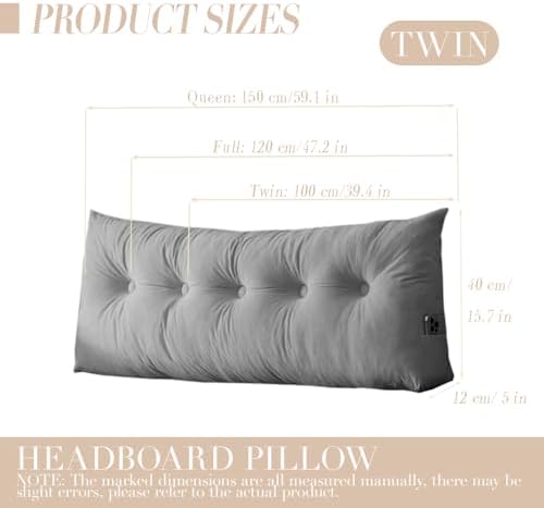 Wedge Headboard Pillow Twin XL, College Dorm Essentials Bed Reading - Image 5