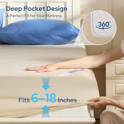 BEDLORE King Mattress Protector, Waterproof Noiseless Mattress Cover - Image 6