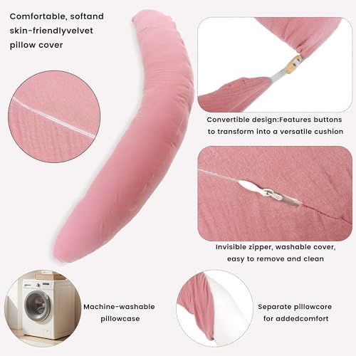 Pregnancy Pillow for Side Sleeping, 74 Inch C Shaped Long Body Pillow, Sleep - Image 4